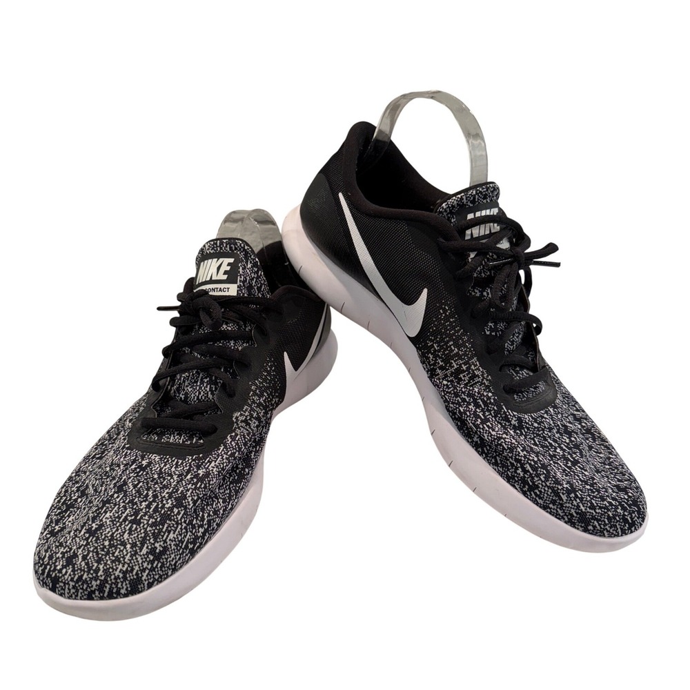 Nike Flex Contact Mens 13 Black White 908983 Running‎ Shoes Lightweight Sneaker